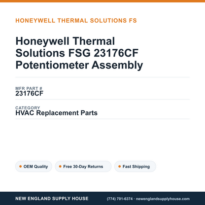Honeywell Thermal Solutions FSG 23176CF Potentiometer Assembly — New England Supply House spec card [NESH-SPEC-CARD-V2]