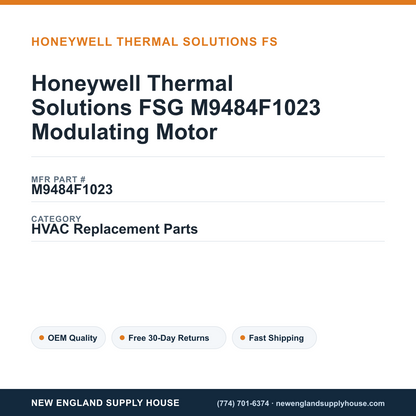 Honeywell Thermal Solutions FSG M9484F1023 Modulating Motor — New England Supply House spec card [NESH-SPEC-CARD-V2]