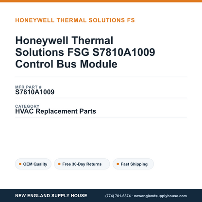 Honeywell Thermal Solutions FSG S7810A1009 Control Bus Module — New England Supply House spec card [NESH-SPEC-CARD-V2]