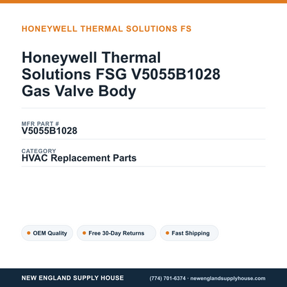 Honeywell Thermal Solutions FSG V5055B1028 Gas Valve Body — New England Supply House spec card [NESH-SPEC-CARD-V2]