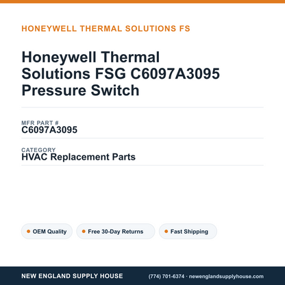 Honeywell Thermal Solutions FSG C6097A3095 Pressure Switch — New England Supply House spec card [NESH-SPEC-CARD-V2]