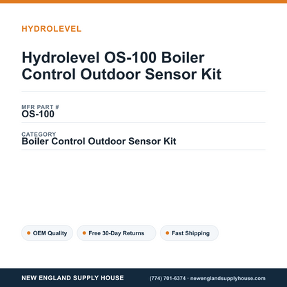 Hydrolevel OS-100 Boiler Control Outdoor Sensor Kit — New England Supply House spec card [NESH-SPEC-CARD-V2]