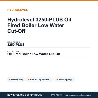 Hydrolevel 3250-PLUS Oil Fired Boiler Low Water Cut-Off — New England Supply House spec card [NESH-SPEC-CARD-V2]