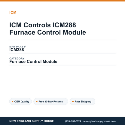 ICM Controls ICM288 Furnace Control Module — New England Supply House spec card [NESH-SPEC-CARD-V2]