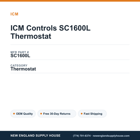ICM Controls SC1600L Thermostat — New England Supply House spec card [NESH-SPEC-CARD-V2]
