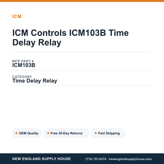 ICM Controls ICM103B Time Delay Relay — New England Supply House spec card [NESH-SPEC-CARD-V2]