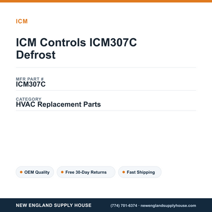 ICM Controls ICM307C Defrost — New England Supply House spec card [NESH-SPEC-CARD-V2]