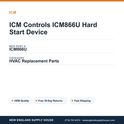ICM Controls ICM866U Hard Start Device — New England Supply House spec card [NESH-SPEC-CARD-V2]