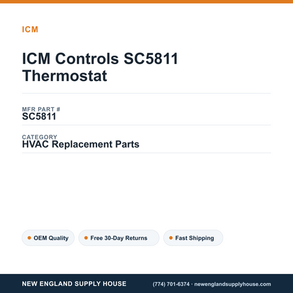 ICM Controls SC5811 Thermostat — New England Supply House spec card [NESH-SPEC-CARD-V2]