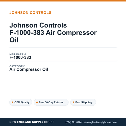 Johnson Controls F-1000-383 Air Compressor Oil — New England Supply House spec card [NESH-SPEC-CARD-V2]