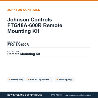 Johnson Controls FTG18A-600R Remote Mounting Kit — New England Supply House spec card [NESH-SPEC-CARD-V2]