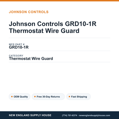 Johnson Controls GRD10-1R Thermostat Wire Guard — New England Supply House spec card [NESH-SPEC-CARD-V2]