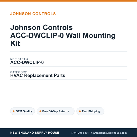 Johnson Controls ACC-DWCLIP-0 Wall Mounting Kit — New England Supply House spec card [NESH-SPEC-CARD-V2]