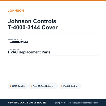 Johnson Controls T-4000-3144 Cover — New England Supply House spec card [NESH-SPEC-CARD-V2]
