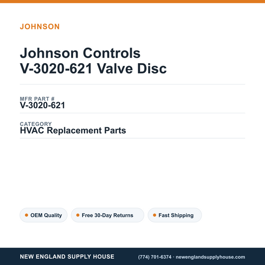 Johnson Controls V-3020-621 Valve Disc — New England Supply House spec card [NESH-SPEC-CARD-V2]
