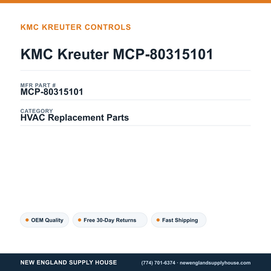 KMC Kreuter MCP-80315101 — New England Supply House spec card [NESH-SPEC-CARD-V2]