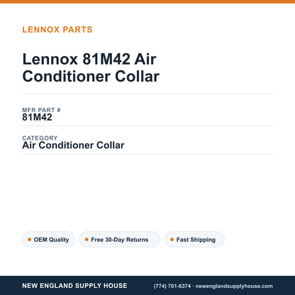 Lennox 81M42 Air Conditioner Collar — New England Supply House spec card [NESH-SPEC-CARD-V2]