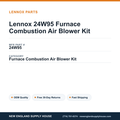 Lennox 24W95 Furnace Combustion Air Blower Kit — New England Supply House spec card [NESH-SPEC-CARD-V2]