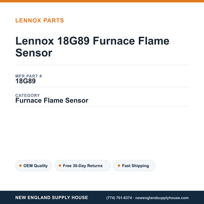 Lennox 18G89 Furnace Flame Sensor — New England Supply House spec card [NESH-SPEC-CARD-V2]
