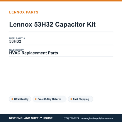Lennox 53H32 Capacitor Kit — New England Supply House spec card [NESH-SPEC-CARD-V2]