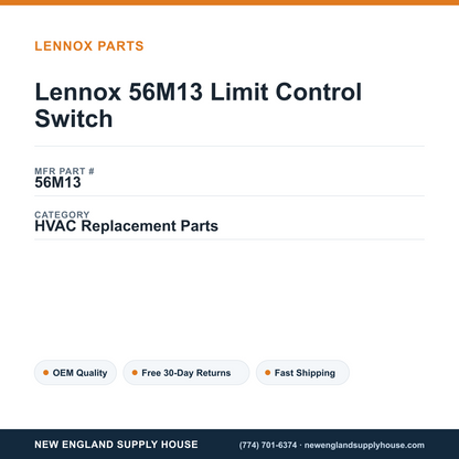 Lennox 56M13 Limit Control Switch — New England Supply House spec card [NESH-SPEC-CARD-V2]