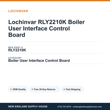 Lochinvar RLY2210K Boiler User Interface Control Board — New England Supply House spec card [NESH-SPEC-CARD-V2]