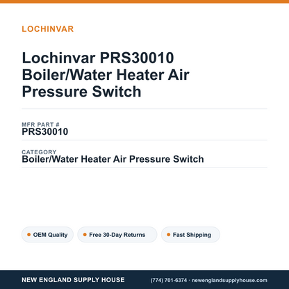 Lochinvar PRS30010 Boiler/Water Heater Air Pressure Switch — New England Supply House spec card [NESH-SPEC-CARD-V2]