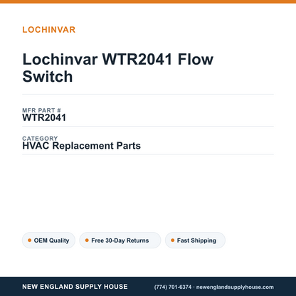 Lochinvar WTR2041 Flow Switch — New England Supply House spec card [NESH-SPEC-CARD-V2]