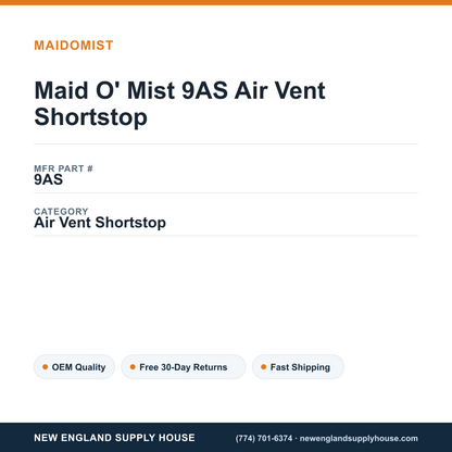 Maid O' Mist 9AS Air Vent Shortstop — New England Supply House spec card [NESH-SPEC-CARD-V2]