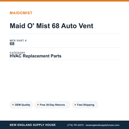 Maid O' Mist 68 Auto Vent — New England Supply House spec card [NESH-SPEC-CARD-V2]