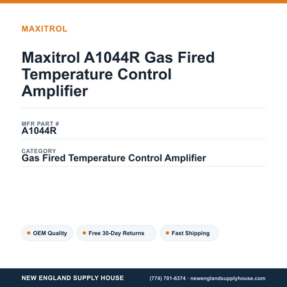 Maxitrol A1044R Gas Fired Temperature Control Amplifier — New England Supply House spec card [NESH-SPEC-CARD-V2]
