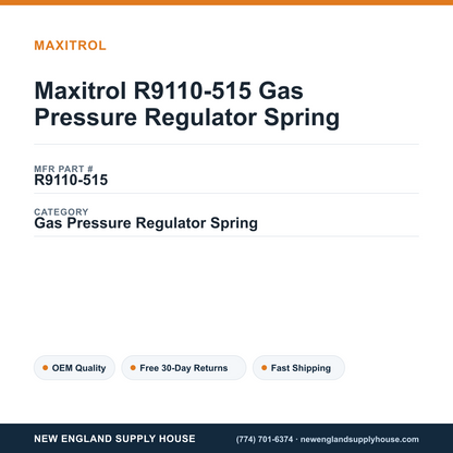 Maxitrol R9110-515 Gas Pressure Regulator Spring — New England Supply House spec card [NESH-SPEC-CARD-V2]