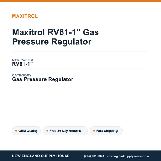 Maxitrol RV61-1" Gas Pressure Regulator — New England Supply House spec card [NESH-SPEC-CARD-V2]