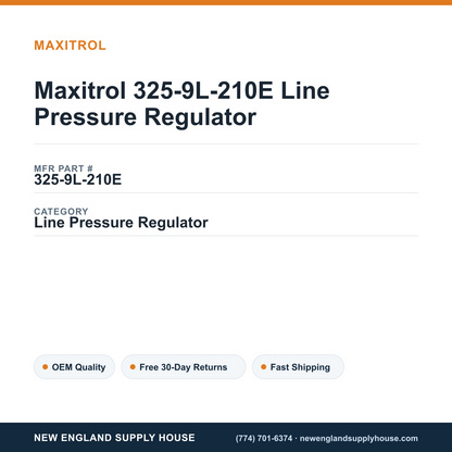Maxitrol 325-9L-210E Line Pressure Regulator — New England Supply House spec card [NESH-SPEC-CARD-V2]