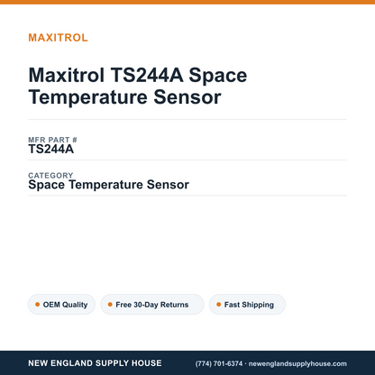 Maxitrol TS244A Space Temperature Sensor — New England Supply House spec card [NESH-SPEC-CARD-V2]