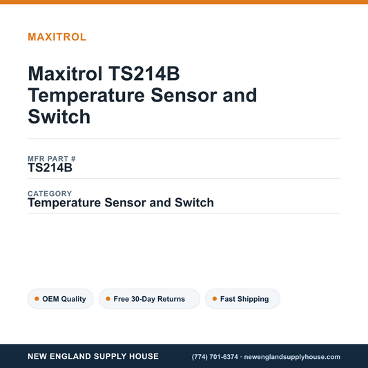 Maxitrol TS214B Temperature Sensor and Switch — New England Supply House spec card [NESH-SPEC-CARD-V2]