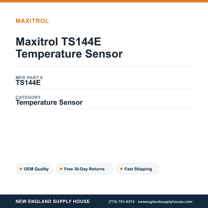 Maxitrol TS144E Temperature Sensor — New England Supply House spec card [NESH-SPEC-CARD-V2]