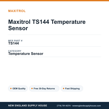 Maxitrol TS144 Temperature Sensor — New England Supply House spec card [NESH-SPEC-CARD-V2]