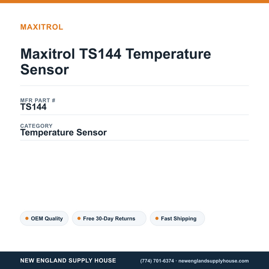 Maxitrol TS144 Temperature Sensor — New England Supply House spec card [NESH-SPEC-CARD-V2]