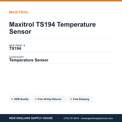 Maxitrol TS194 Temperature Sensor — New England Supply House spec card [NESH-SPEC-CARD-V2]