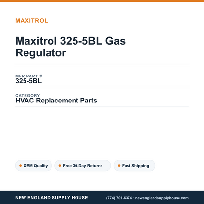 Maxitrol 325-5BL Gas Regulator — New England Supply House spec card [NESH-SPEC-CARD-V2]
