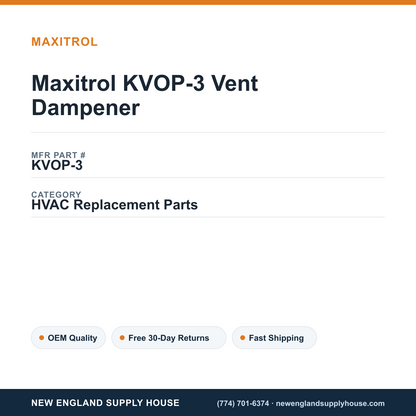 Maxitrol KVOP-3 Vent Dampener — New England Supply House spec card [NESH-SPEC-CARD-V2]