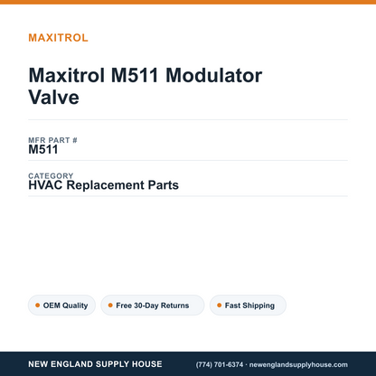 Maxitrol M511 Modulator Valve — New England Supply House spec card [NESH-SPEC-CARD-V2]