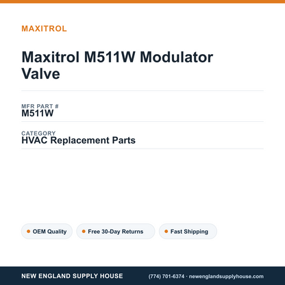 Maxitrol M511W Modulator Valve — New England Supply House spec card [NESH-SPEC-CARD-V2]