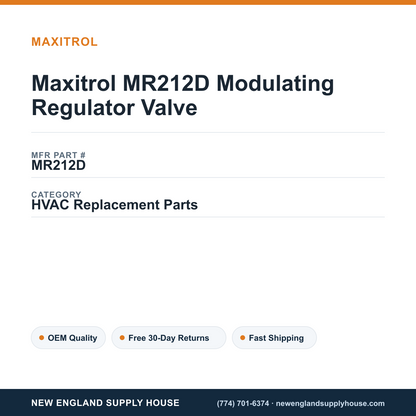 Maxitrol MR212D Modulating Regulator Valve — New England Supply House spec card [NESH-SPEC-CARD-V2]