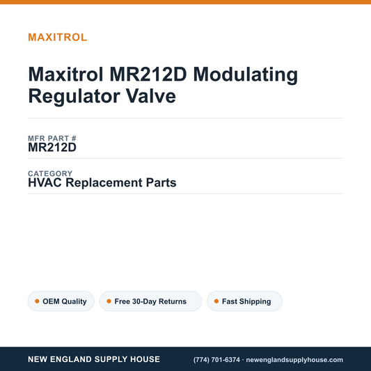 Maxitrol MR212D Modulating Regulator Valve — New England Supply House spec card [NESH-SPEC-CARD-V2]