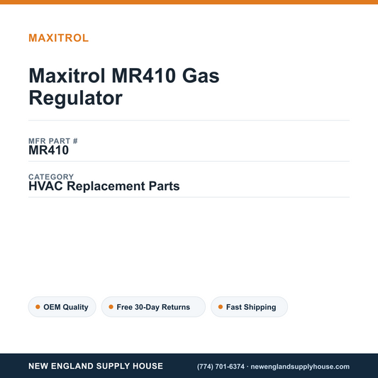 Maxitrol MR410 Gas Regulator — New England Supply House spec card [NESH-SPEC-CARD-V2]