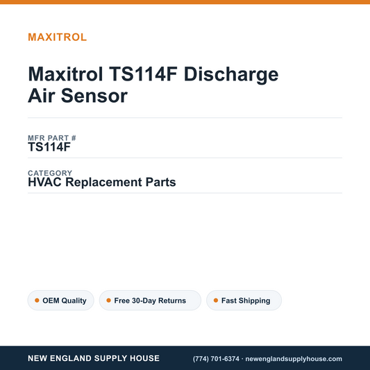 Maxitrol TS114F Discharge Air Sensor — New England Supply House spec card [NESH-SPEC-CARD-V2]