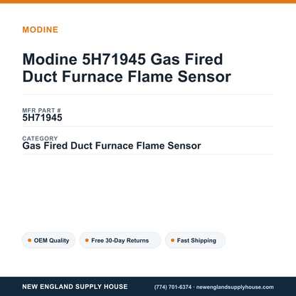 Modine 5H71945 Gas Fired Duct Furnace Flame Sensor — New England Supply House spec card [NESH-SPEC-CARD-V2]