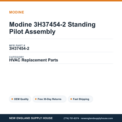 Modine 3H37454-2 Standing Pilot Assembly — New England Supply House spec card [NESH-SPEC-CARD-V2]